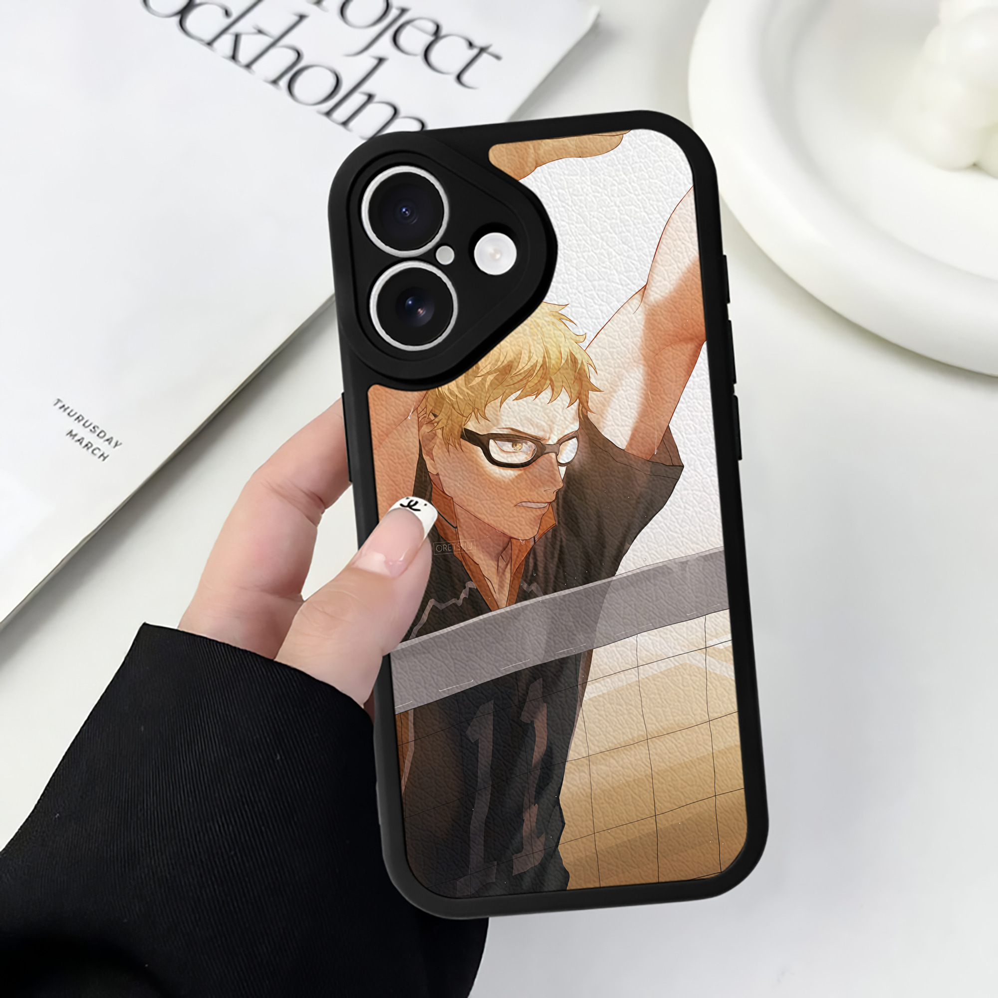 （画像用） ハイキュー!! Haikyu!! 【iPhone 16シリーズ対応】シリコンスマホケース（レザー調） 材質：シリコン
